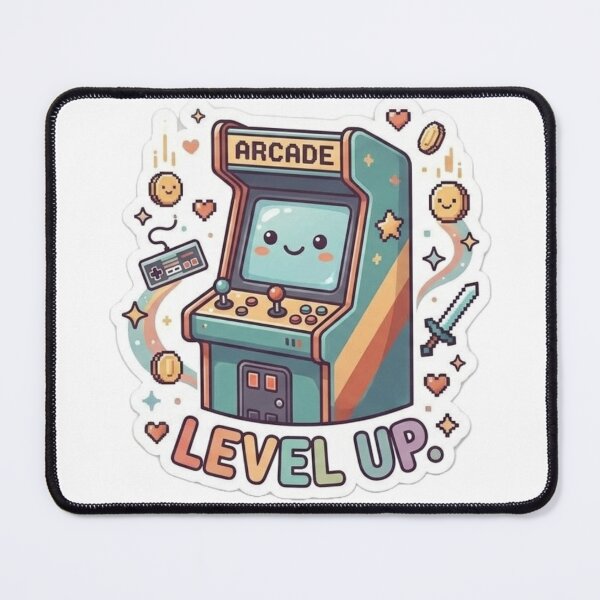 Item preview, Cute Retro Arcade Machine "Level Up" Gamer Design designed and sold by GeniusCorner.
