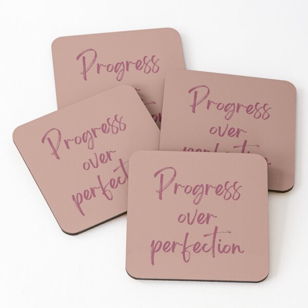 Item preview, Motivational quote - Progress over perfection - Beige designed and sold by Popofjoystore.