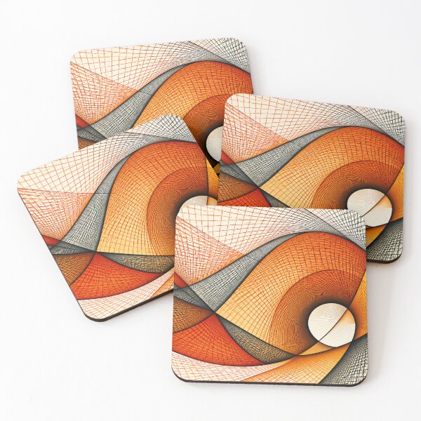 Item preview, Orange Black Abstract Wave Grid designed and sold by NordenPosters.