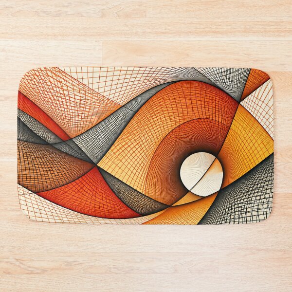 Item preview, Orange Black Abstract Wave Grid designed and sold by NordenPosters.