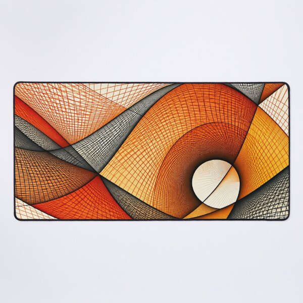Item preview, Orange Black Abstract Wave Grid designed and sold by NordenPosters.