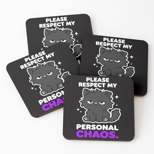 Item preview, Please Respect My Personal Chaos Black Cat Funny Sarcastic  designed and sold by Emmatshirt1.