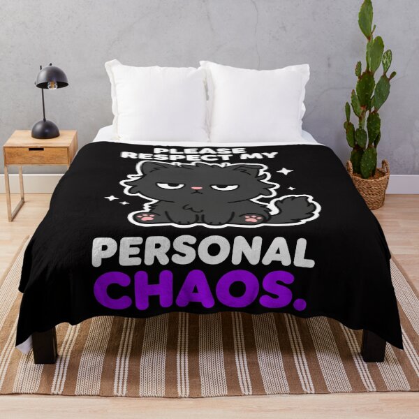 Item preview, Please Respect My Personal Chaos Black Cat Funny Sarcastic  designed and sold by Emmatshirt1.