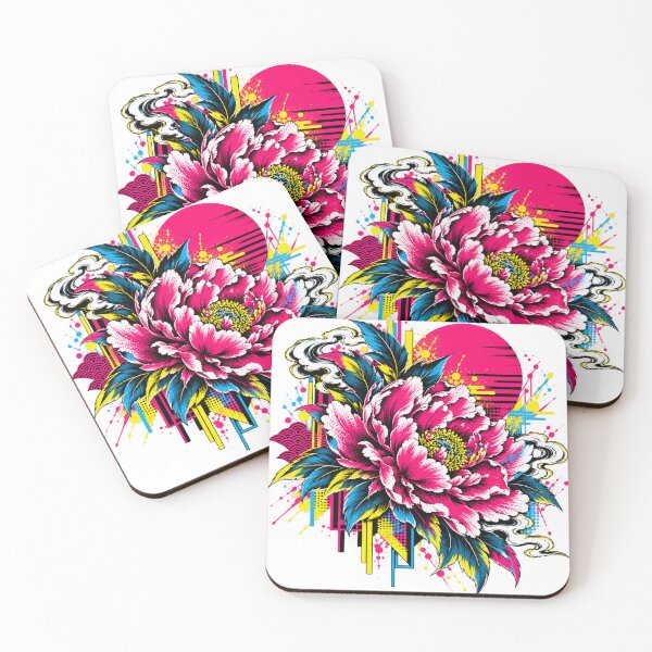 Item preview, Electric Peony – Japanese Pop Art Floral designed and sold by KASUMINK.