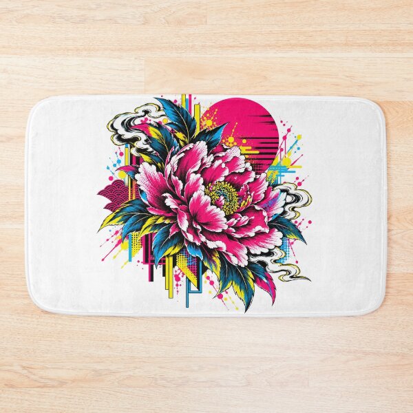 Item preview, Electric Peony – Japanese Pop Art Floral designed and sold by KASUMINK.