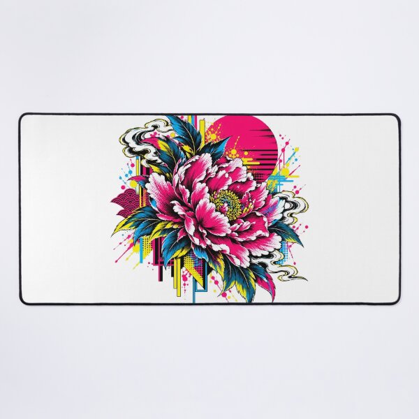 Item preview, Electric Peony – Japanese Pop Art Floral designed and sold by KASUMINK.