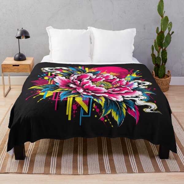 Item preview, Electric Peony – Japanese Pop Art Floral designed and sold by KASUMINK.