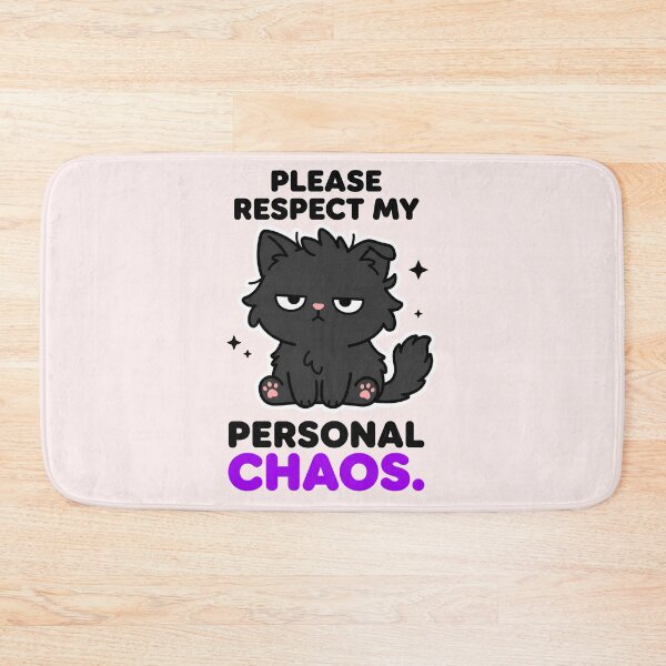 Item preview, Please Respect My Personal Chaos Black Cat Funny Sarcastic  designed and sold by Emmatshirt1.