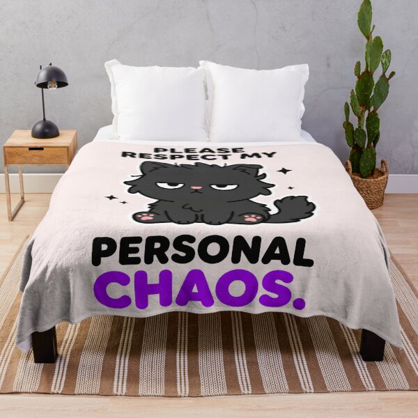 Item preview, Please Respect My Personal Chaos Black Cat Funny Sarcastic  designed and sold by Emmatshirt1.