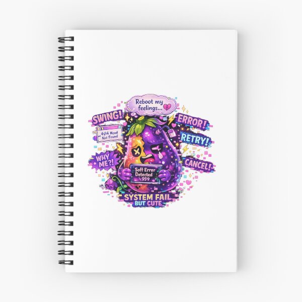 Item preview, Soft Error Detected – Pastel Kawaii Glitch Eggplant  designed and sold by Sommium .