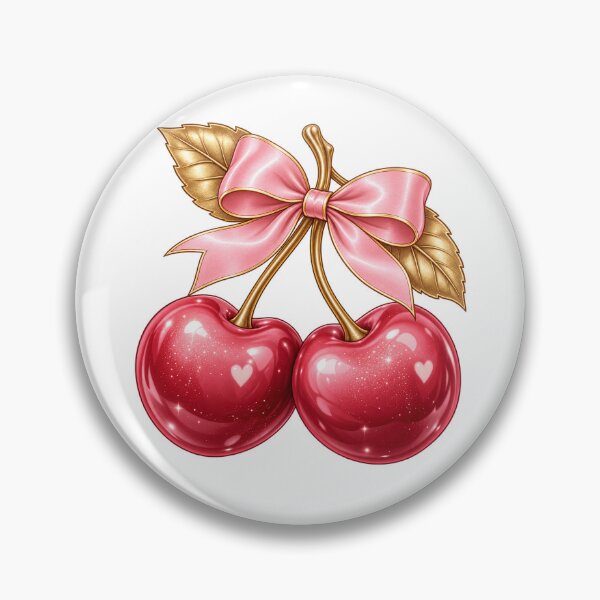 Item preview, Cute Cherry Bow Sticker | Pink Coquette Cherries | Kawaii Fruit Aesthetic designed and sold by StickyDelights.