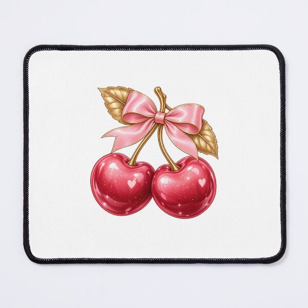 Item preview, Cute Cherry Bow Sticker | Pink Coquette Cherries | Kawaii Fruit Aesthetic designed and sold by StickyDelights.