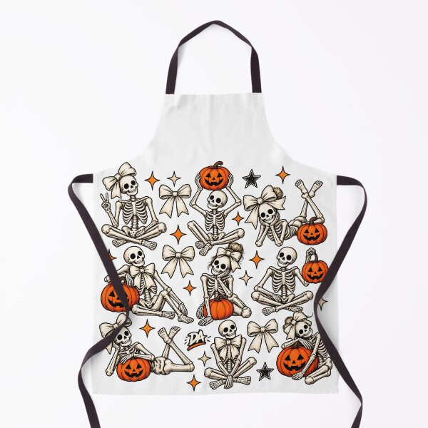 Item preview, Cute Skeleton Poses Bows Pumpkins Halloween Sticker Sheet Art designed and sold by DesignArtist.ia.