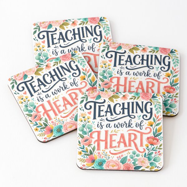 Item preview, Teaching Is A Work Of Heart Floral Teacher Illustration designed and sold by SayMaria.
