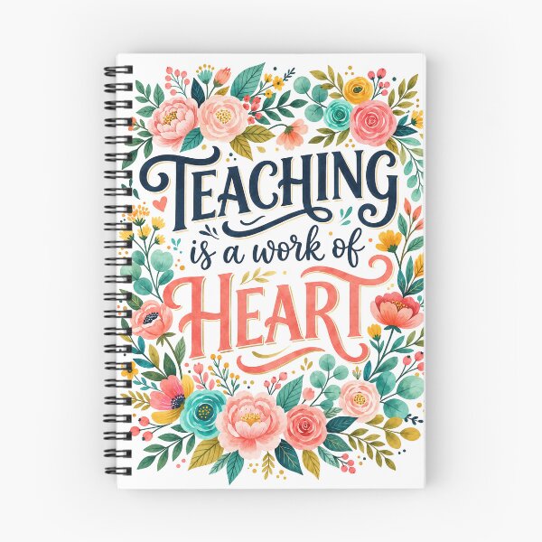 Item preview, Teaching Is A Work Of Heart Floral Teacher Illustration designed and sold by SayMaria.
