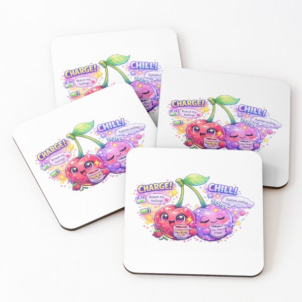 Item preview, Charging Up & Low Power Mood – Pastel Kawaii Duo Cherry designed and sold by Sommium .