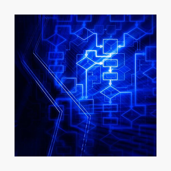 Flowchart algorithm diagram background art photo print