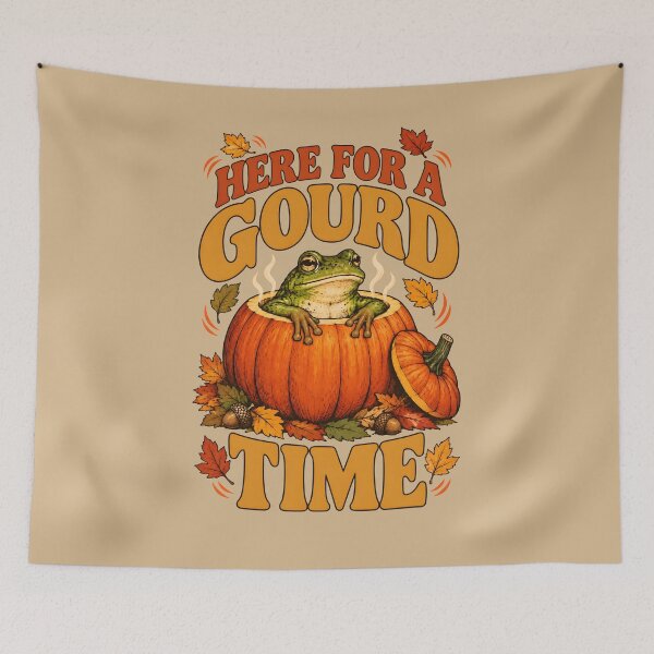 Item preview, Here For A Gourd Time Funny Autumn Frog designed and sold by MagicTheDog.