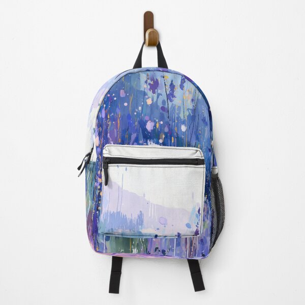 Item preview, Impressionist Lavender Meadow Purple Wildflowers on Misty Blue Hills Art designed and sold by solynneart.