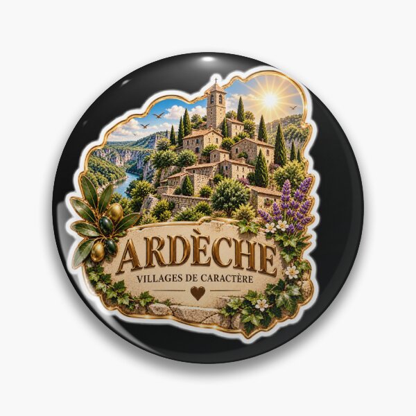 Item preview, Ardèche France Vintage Travel Sticker | French Countryside 3D Premium Aesthetic designed and sold by AstraDrip Studio.
