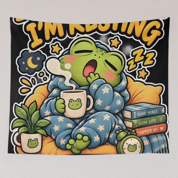 Item preview, Frog Mode: On – Cute Sleepy Frog Cozy Humor designed and sold by Srijan-studio.
