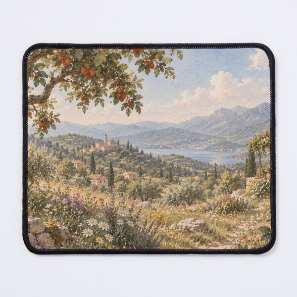 Item preview, Mediterranean Landscape Oil Painting Tuscany Hillside Vista designed and sold by Jozefin's Studio.