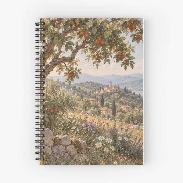 Item preview, Mediterranean Landscape Oil Painting Tuscany Hillside Vista designed and sold by Jozefin's Studio.