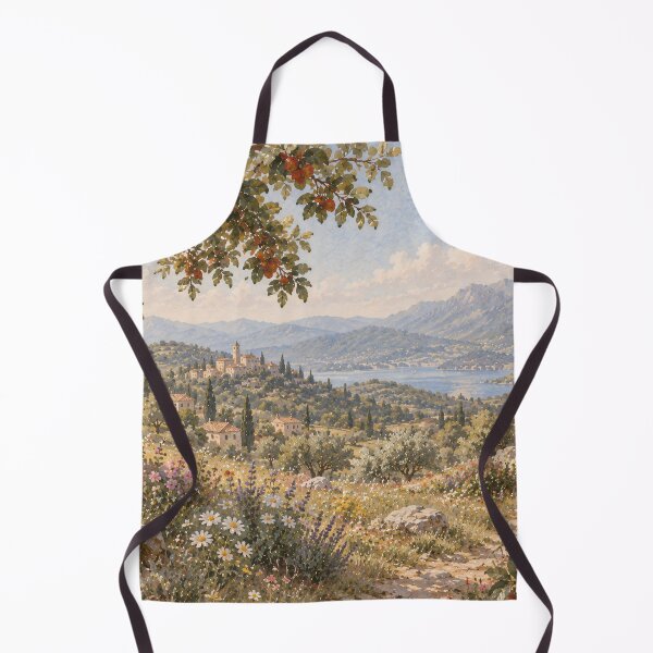 Item preview, Mediterranean Landscape Oil Painting Tuscany Hillside Vista designed and sold by Jozefin's Studio.
