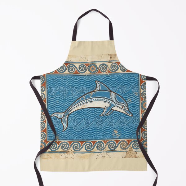 Item preview, Minoan Dolphin Fresco: Knossos Aegean Bronze Age Marine Art designed and sold by FreiherrPK.