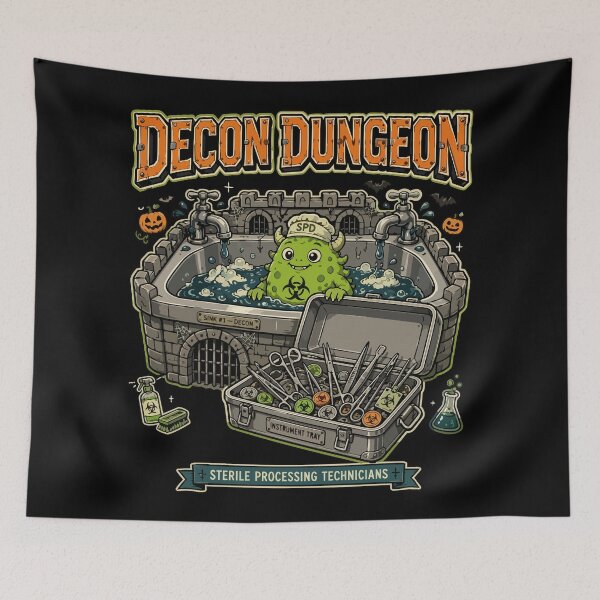 Item preview, Sterile Processing Technician Halloween Decon Dungeon SPD Tech designed and sold by Uglyandcute.