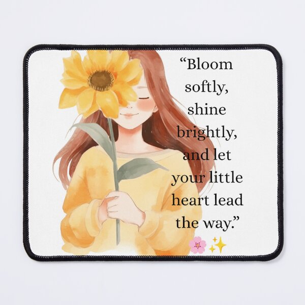 Item preview, Cute Girl & Yellow Flowers – Inspirational Quote Calligraphy Digital Art designed and sold by Neha-Daily-Art.