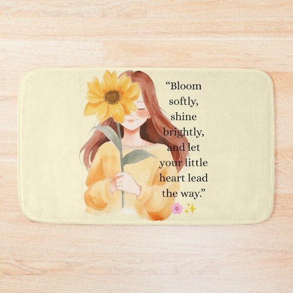 Item preview, Cute Girl & Yellow Flowers – Inspirational Quote Calligraphy Digital Art designed and sold by Neha-Daily-Art.