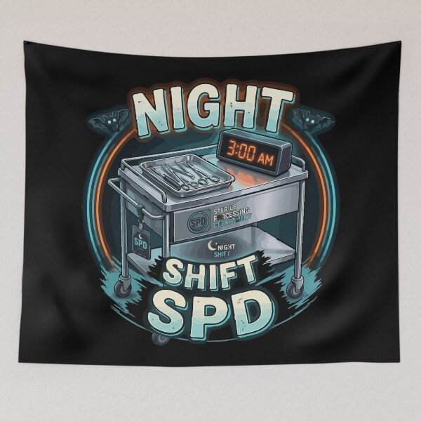 Item preview, Sterile Processing Technician Night Shift Halloween SPD Tech T-Shirt designed and sold by Uglyandcute.