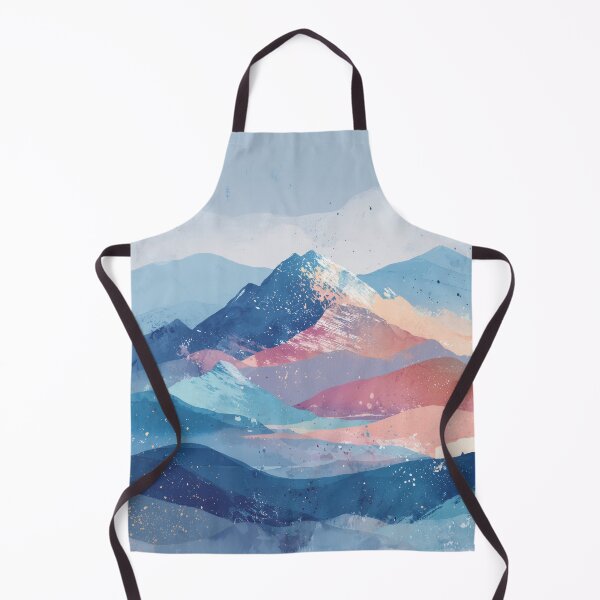 Item preview, Pastel Sunset Mountains Peach Teal and Blue Alpenglow Landscape Wall Art designed and sold by solynneart.