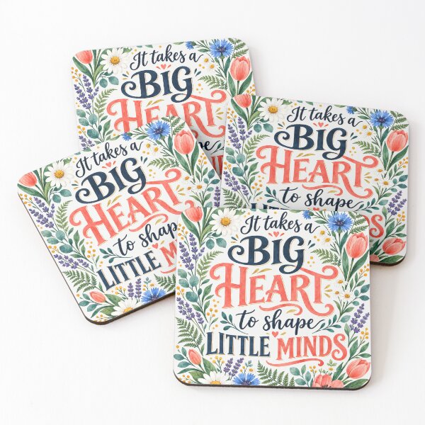 Item preview, It Takes A Big Heart To Shape Little Minds Floral Teacher Art designed and sold by SayMaria.