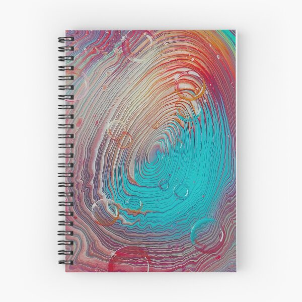 Item preview, Bubblepour - Vibrant Teal and Red Fluid Acrylic Abstract painting designed and sold by SdrennanArt.