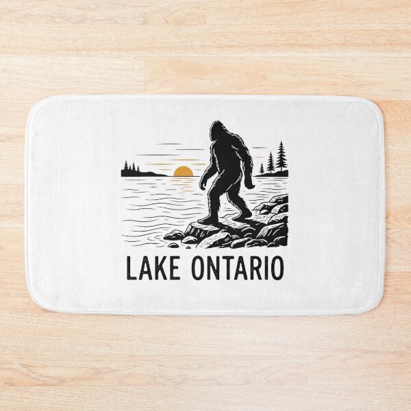Item preview, Lake Ontario Bigfoot Sasquatch Sunset Silhouette Camping Fishing Outdoor Nature Cryptid Design designed and sold by 519xdesign.