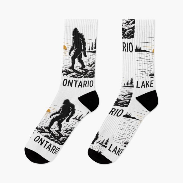 Item preview, Lake Ontario Bigfoot Sasquatch Sunset Silhouette Camping Fishing Outdoor Nature Cryptid Design designed and sold by 519xdesign.