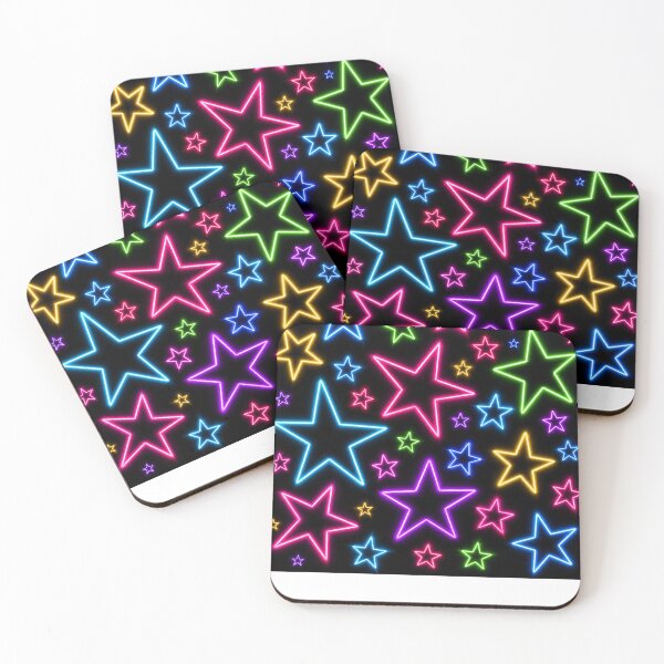 Item preview, Neon Rainbow Stars Glow in the Dark Retro Y2K designed and sold by SleepyLlamaClothes.