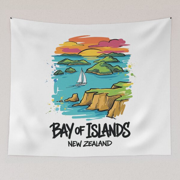 Item preview, Bay of Islands New Zealand Coastal Art designed and sold by Merch by Das Design Studio.