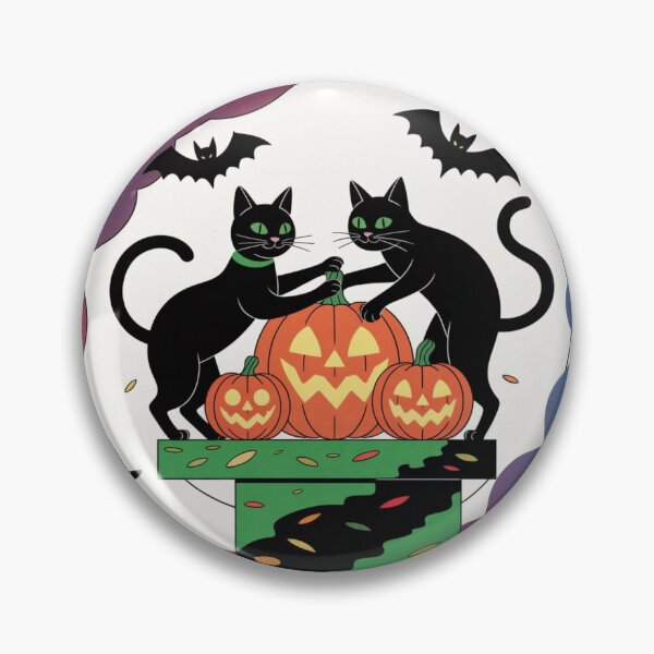 Item preview, Halloween Black Cats and Pumpkins – Cute Spooky Night designed and sold by Artxotic Studio.