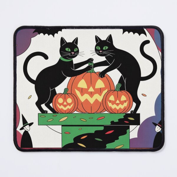 Item preview, Halloween Black Cats and Pumpkins – Cute Spooky Night designed and sold by Artxotic Studio.