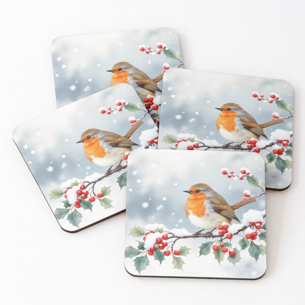 Item preview, Robin on the holly branch designed and sold by jefboutique6150.