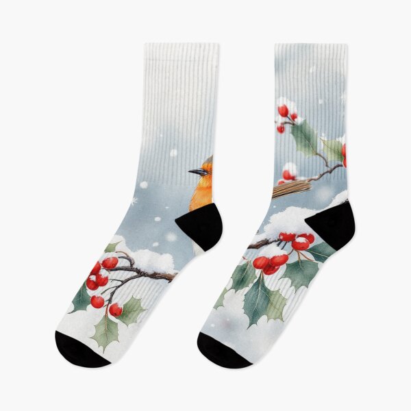 Item preview, Robin on the holly branch designed and sold by jefboutique6150.