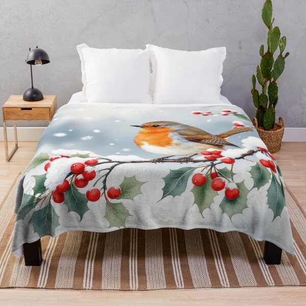 Item preview, Robin on the holly branch designed and sold by jefboutique6150.