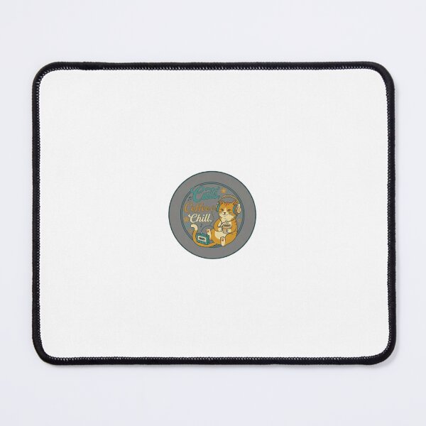 Item preview, Cute Retro Cat Coffee & Chill Circular Patch Art designed and sold by Mamamonir.