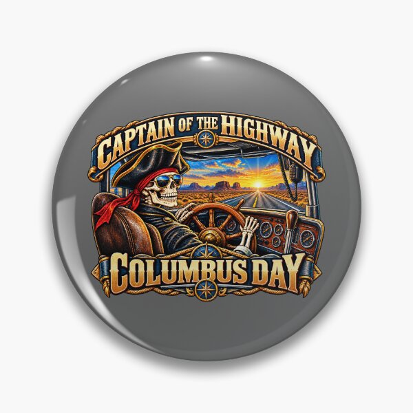 Item preview, Captain Of The Highway | Columbus Day | Pirate Skeleton Trucker Art designed and sold by NomadForge.