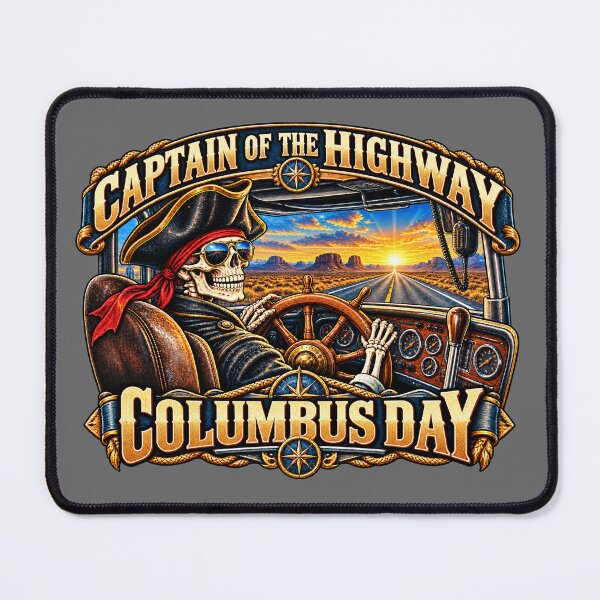 Item preview, Captain Of The Highway | Columbus Day | Pirate Skeleton Trucker Art designed and sold by NomadForge.