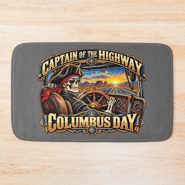 Item preview, Captain Of The Highway | Columbus Day | Pirate Skeleton Trucker Art designed and sold by NomadForge.