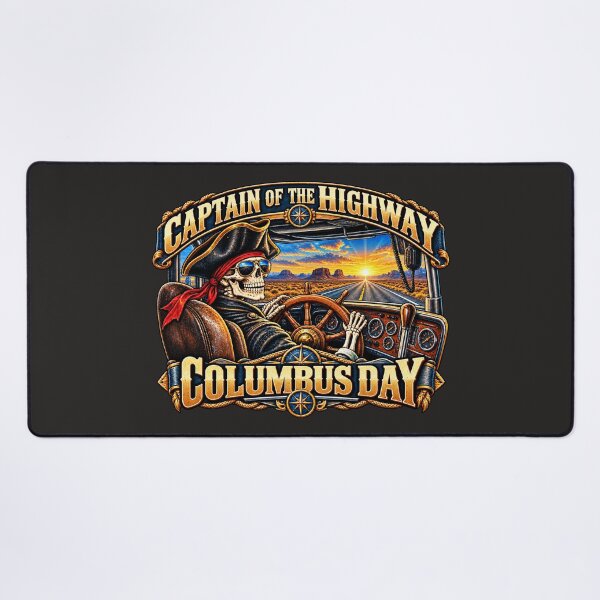 Item preview, Captain Of The Highway | Columbus Day | Pirate Skeleton Trucker Art designed and sold by NomadForge.